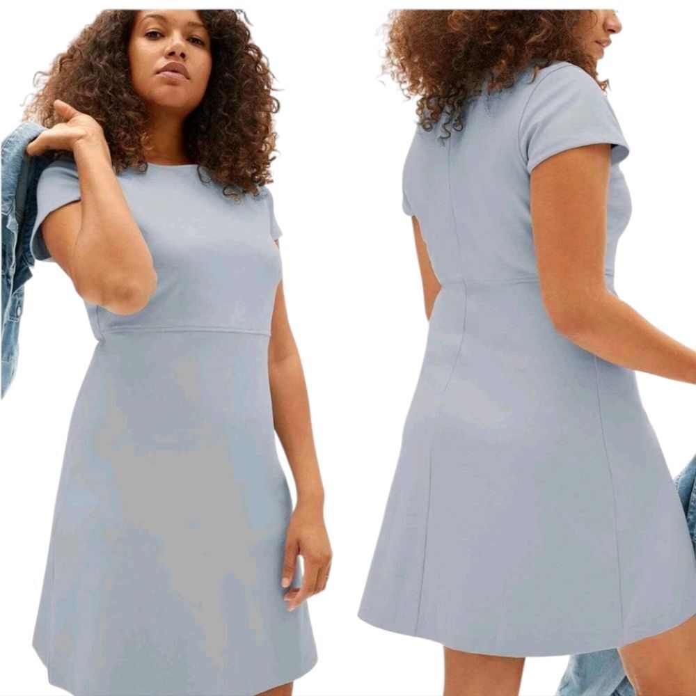 Everlane Party Of One Tee Mini Dress Shift Sky Light Blue Size XXS